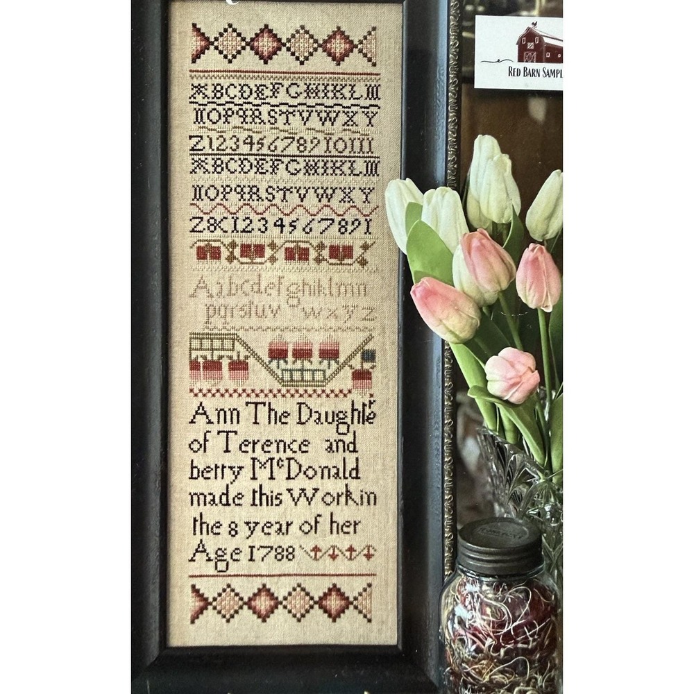 Ann McDonald 1788 by Red Barn Samplers WIP cross stitch Kit